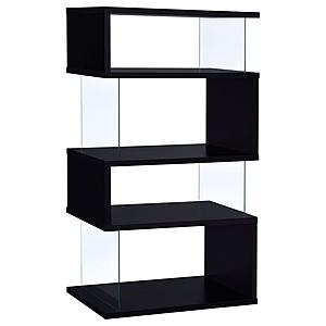Emelle 4-tier Bookcase Black and Clear by Coaster