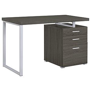 Brennan 3-drawer Office Desk Weathered Grey by Coaster