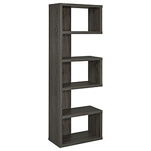 Joey 5-tier Bookcase Weathered Grey by Coaster