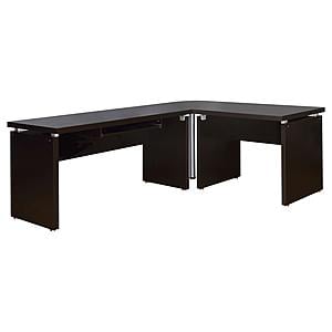 Skylar Engineered Wood L-Shape Computer Desk Cappuccino by Coaster