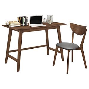 Karri 2-piece Writing Desk Set Walnut by Coaster