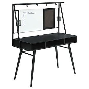 Jessie 47-inch Writing Desk w/Whiteboard and USB Black by Coaster