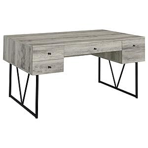 Analiese 4-drawer Writing Desk Grey Driftwood by Coaster