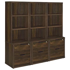 Westpark 3-piece Wall Unit Bookcase Set w/USB Dark Pine by Coaster