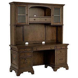 Hartshill Credenza w/Hutch Burnished Oak by Coaster