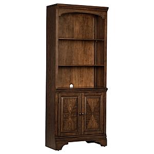 Hartshill Bookcase w/Cabinet Burnished Oak by Coaster