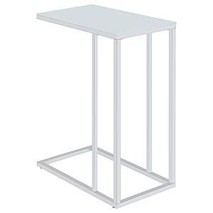 Stella Glass Top Accent Table Chrome and White by Coaster