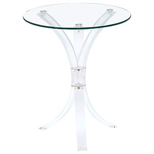 Laning Round Accent Table Clear by Coaster