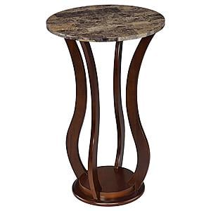 Elton Round Marble Top Accent Table Brown by Coaster