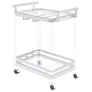 Jefferson 2-tier Glass Serving Cart Clear by Coaster