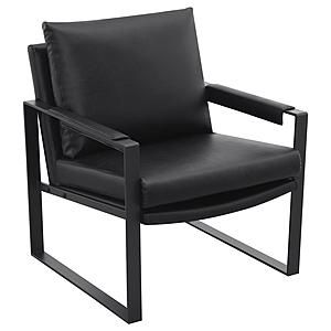 Rosalind Upholstered Track Arms Accent Chair Black and Gummetal by Coaster
