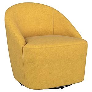 Leon Upholstered Barrel Accent Swivel Chair Mustard Yellow by Coaster