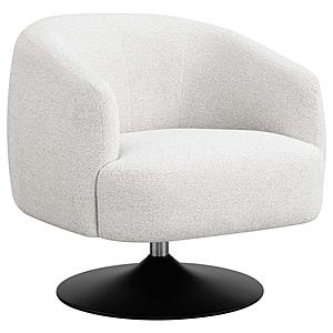 Dave Upholstered Barrel Back Swivel Club Chair Beige by Coaster