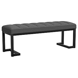 Mesa Boucle Upholstered Tufted Accent Bench Charcoal by Coaster