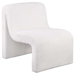Drayton Upholstered Curved Armless Accent Chair Ivory by Coaster