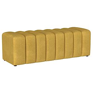Summer Fabric Upholstered Tufted Accent Bench Mustard Yellow by Coaster