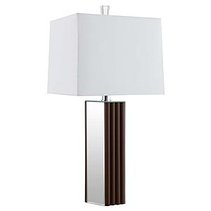 Elena 30-inch Square Tapered Mirrored Table Lamp Brown by Coaster
