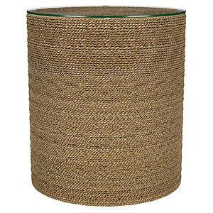 Halden Round Woven Seagrass Accent Side Table Light Brown by Coaster
