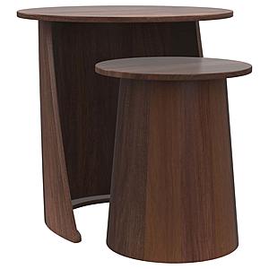 Yency 2-piece Round Mango Wood Nesting Table Set Dark Brown by Coaster