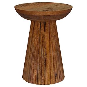 Aureo Round Solid Wood Accent Side Table Wild Honey by Coaster