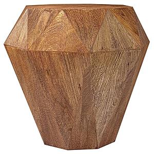 Jacinto Octagonal Solid Mango Wood Side Table Natural Brown by Coaster