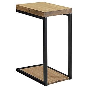 Beck C-Shape Snack Table Black and Antique Nutmeg by Coaster