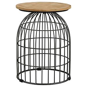 Bernardo Round Wire Frame Side Table Natural and Gunmetal by Coaster