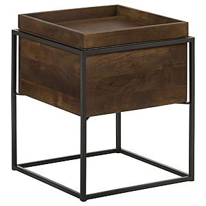 Ondrej Square Accent Side Table Removable Tray Dark Brown by Coaster