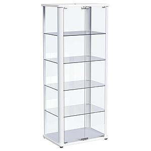 Aero 5-shelf Display Curio Cabinet w/LED Lighting White by Coaster
