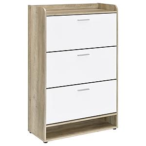 Denia 3-tier Shoe Storage Cabinet Antique Pine and White by Coaster
