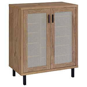 Teller 2-Door Shoe Storage Cabinet Natural Oak by Coaster