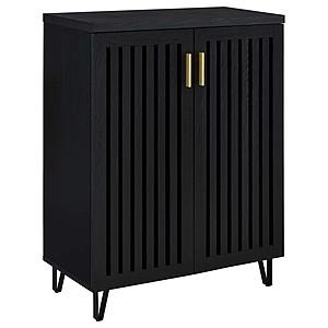 Brixton 2-Door Entryway Shoe Storage Cabinets Black by Coaster