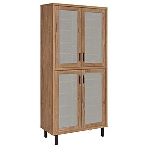 Teller 80-inch 4-Door Tall Shoe Storage Cabinet Natural Oak by Coaster