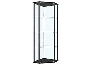 Zenobia Glass Shelf Curio Cabinet Clear and Black by Coaster