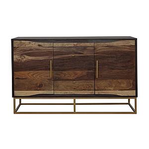 Zara 2-drawer Accent Cabinet Black Walnut and Gold by Coaster