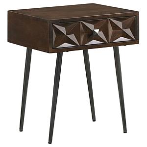 Ezra 1-drawer Rectangular Accent Side Table Coffee Brown by Coaster