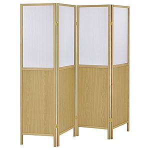 Mattison 4-Panel Room Divider Folding Shoji Screen Natural by Coaster