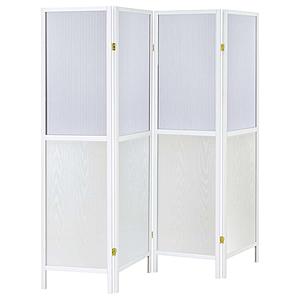 Mattison 4-Panel Room Divider Folding Shoji Screen White by Coaster
