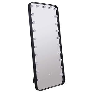 Canton 32 x 71 Inch LED Standing Mirror w/Speakers Black by Coaster