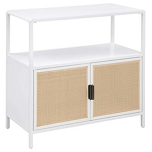 Amherst 2-Door Radio Weave Cane Metal Accent Cabinet White by Coaster