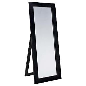 Cadence Tempered Glass Full Length Standing Mirror Black Oak by Coaster