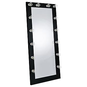 Zayan Full Length Floor Mirror w/Lighting Black High Gloss by Coaster