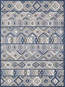 Calla Grey/Blue Aztec Area Rug by KAS Rugs