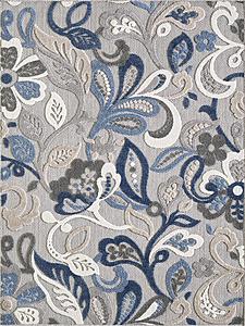 Calla Grey/Blue Leila Area Rug by KAS Rugs
