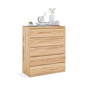 Eco 5-Drawer Chest - Beech Wood with Hand-Rubbed Oil Finish by Comfort Pure