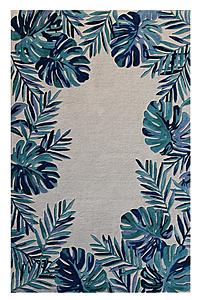 Cove Ivory/Blue Tropics Area Rug by KAS Rugs