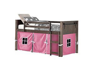 Barn Door Low Loft Brushed Shadow w/Pink Tent Kit by Donco
