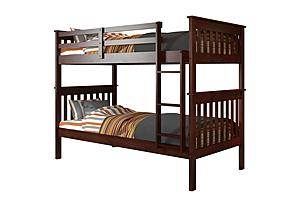Twin/Twin Mission Bunk Bed With Under Bed Drawers Cappuccino Finish by Donco