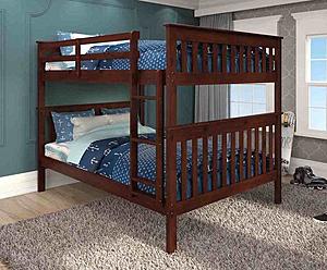 Mission Bunkbed Full/Full Cappuccino by Donco