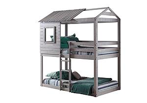 Deer Blind Bunk Rustic Light Grey by Donco